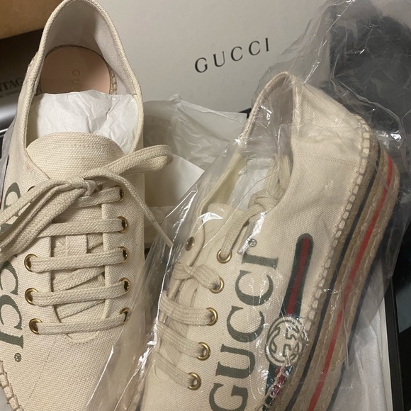 COPY - GUCCI PLATFORM SNEAKERS SIZE 10.5 - Picture 3 of 5